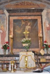 San Sebastiano e in basso a destra la sua reliquia